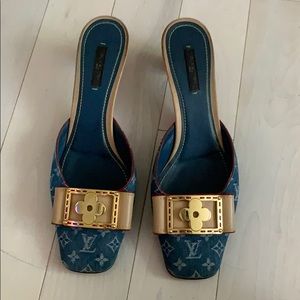 Louis Vuitton denim mules